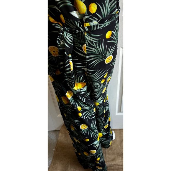 Floral Black and Yellow Jumpsuit - Picture 13 of 14
